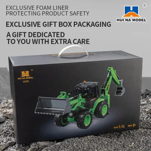 HUINA 1/14 1579 Backhoe Excavator RTR 2.4G 9CH RC Loader Model Radio Controlled Toys