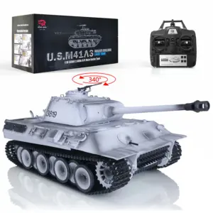Henglong 1/16 7.0 Upgraded RC Tank German Panther RTR Remote Control Tank 3819 w/ Metal Idler Sproket Wheels Tracks Steel Gearbox