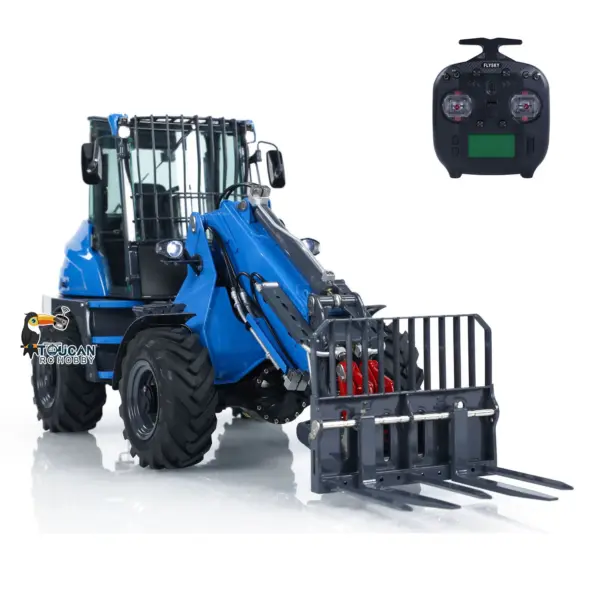 AT1050 LESU 1/14 4X4 Hydraulic RC Fork Truck Telescopic Arm Radio Control Loader Painted Assembled ST8 Radio System Vehicle Model