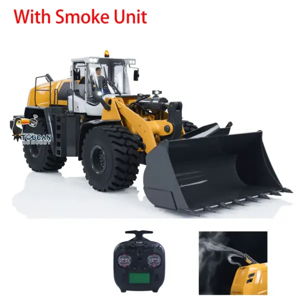 XDRC Metal 1/14 RC Hydraulic Equipment Loader 580 Remote Controlled Engineering Vehicle DIY Model Smoke Sound Light
