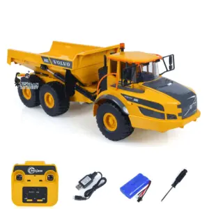 Plastic DoubleE E591 003 1/20 RC Articulated Dumper 6WD Electric Remote Control TruckMotor Battery USB Charging Cable RTR