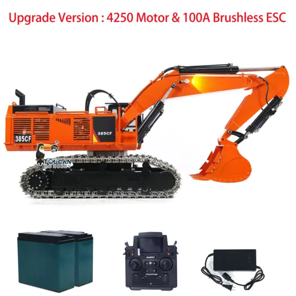 TOUCAN 1/8 385CF Metal Hydraulic RC Excavator RTR 150KG Heavy Duty Remote Control Diggers Ready to Run Upgraded Version Models