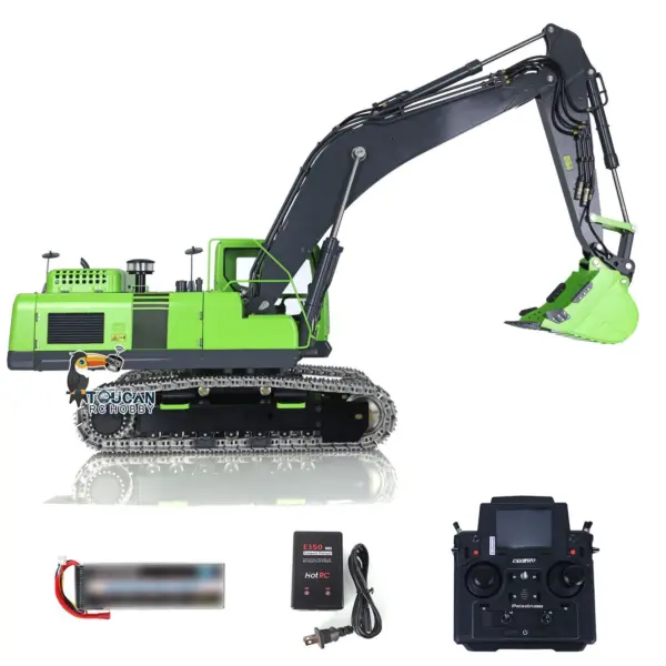 LESU 1/14 PC360 RC Hydraulic Excavator Metal Tracks Ripper Pump Grab Bucket fork Bucket Crusher Trailer Digging Tool Rack