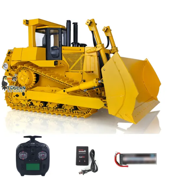 JDMODEL Metal 1/14 RC Bulldozer DXR2 JDM-98 Hydraulic Dozer Construction Vehicle Truck Model Radio Light Sound Pump Cylinder Tracks ESC Motor