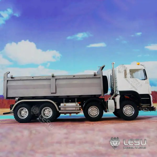LESU 1/14 Scale 8*8 Metal Chassis TGS Hydraulic Dumper Truck Construction Vehicle Light Sound System Motor ESC