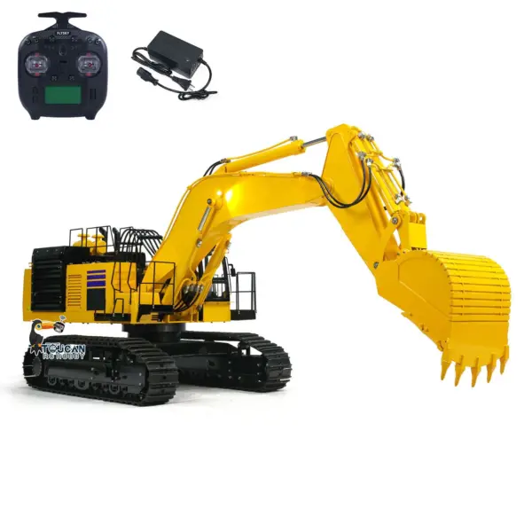 1/8 Scale PC1250 RC Hydraulic Excavator Metal Heavy Duty Construction Vehicle Assembled and Painted Light System