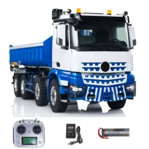 LESU 1/14 8x8 3348 Hydraulic RC Dump Truck RTR Remote Control Roll Off Dumper Simulation Vehicle Model 2-Speed Differential Lock
