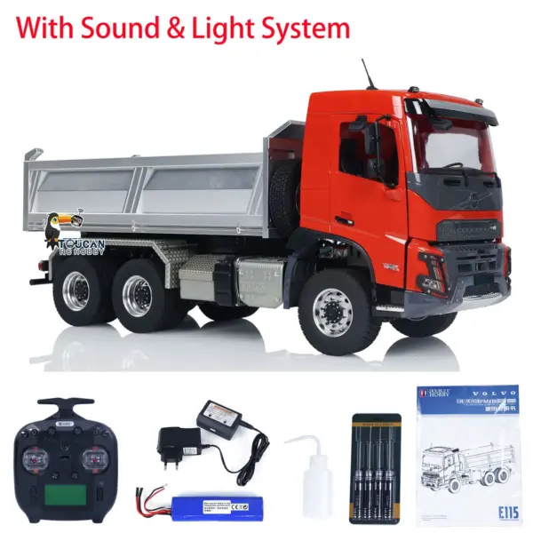 Double E 1/14 Hydraulic RC Dump Truck 6x6 FMX Remote Control Dumper Cars Hobby Model DIY RTR
