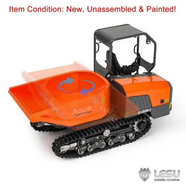 1/14 Hydraulic Remote Control Tracked Dumper KC300HR-5 Unpainted KIT LESU Metal RC Tipper Model Light Sound System No Battery