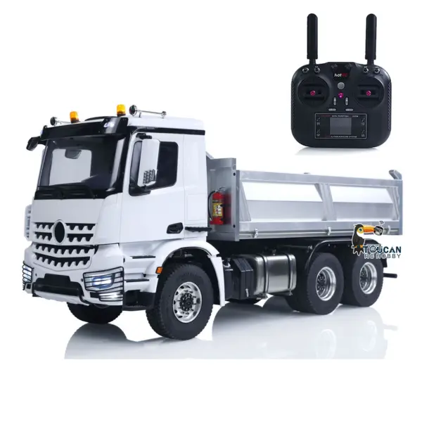 MD 1/14 6*6 Metal RC Hydraulic Dumper Truck 3348 2025Type 6WD Radio Controlled Tipper Lorry Car Model Metal Chassis 2Speed Gearbox Light Sound ESC Motor