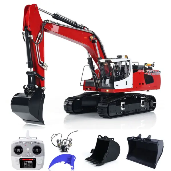 MTMODEL Metal Remote Control Tracked Digging Vehicle 1/14 2 Arms 946 RC Hydraulic Excavator Ripper Tiltable Bucket Grab Model