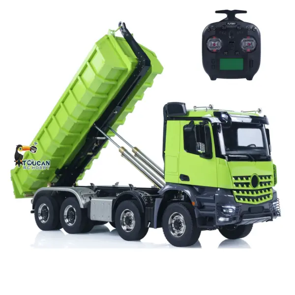 1/14 8x8 Metal Hydraulic RC Dumper Tipper Car Radio Control Full Dump Trucks with Standard Bucket Hobby Model DIY PNP