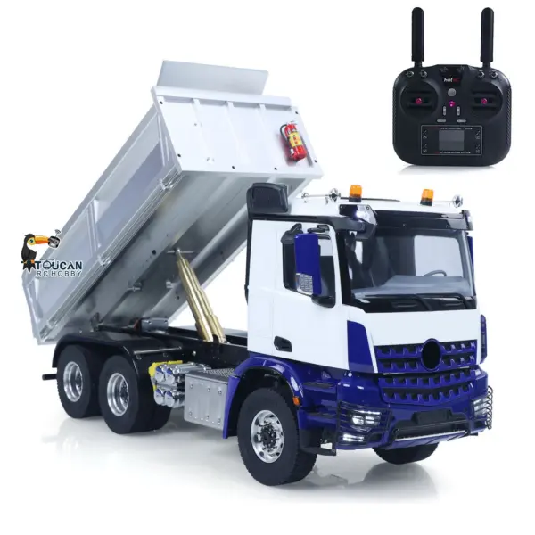 MD 1/14 6*6 Metal RC Hydraulic Dumper Truck 3348 2025Type 6WD Radio Controlled Tipper Lorry Car Model Metal Chassis 2Speed Gearbox Light Sound ESC Motor