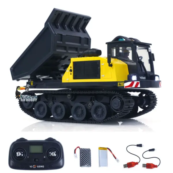 1/50 T14R Panther RTR Electric RC Crawler Dump Truck Construction Vehicle Tracked Tipper Finished Model Toys Lights Sounds Unit