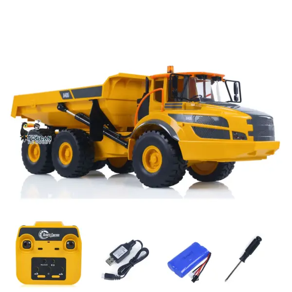 Plastic DoubleE E591 003 1/20 RC Articulated Dumper 6WD Electric Remote Control Truck VO Motor Battery USB Charging Cable RTR