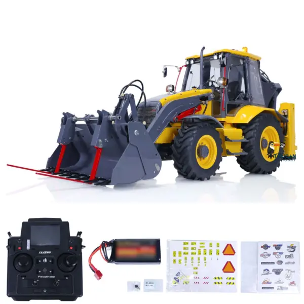 LESU BL71 Metal Hydraulic RC Backhoe Loader AOUE Excavator Light Sound 1/14 Scale Ready To Run Vehicle