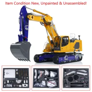 LESU 1/14 3-arm LR945 RC Hydraulic Excavator Remote Control Digger Heavy-duty Electric Hobby Model Kits Unpainted and Unassembled