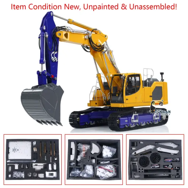 LESU 1/14 3-arm LR945 RC Hydraulic Excavator Remote Control Digger Heavy-duty Electric Hobby Model Kits Unpainted and Unassembled