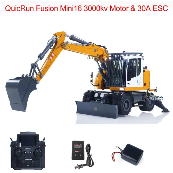 RTR 8CH Valves 1/14 RC Hydraulic Excavator LR914 4x4 Wheeled Digger Differential Lock Hobbywing Brushless Motor ESC Sound System