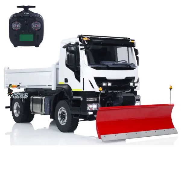 4*4 Metal 1/14 RC Hydraulic Dumper Truck Snow Blade Remote Control Tipper Cars Sound Light LED Assembled and Painted ESC Servo