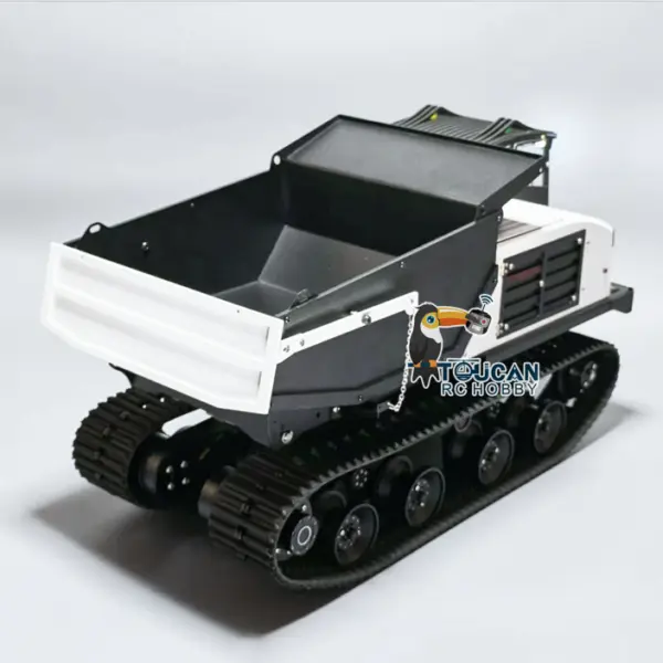 WKLC Metal 1/14 Hydraulic RC Dump Truck T14R Panther Crawler Tracked Tipper Construction Machine Light Sound System Flysky ST8 Radio
