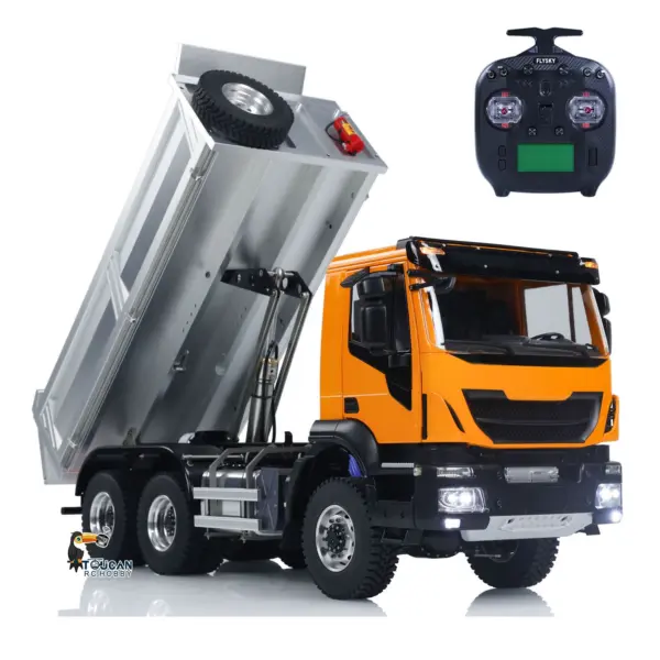 1/14 Hydraulic RC Dump Trucksx 2-speed Gearbox Remote Control Tipper Cars DIY Toy Hobby Model Gift Assembled Painted