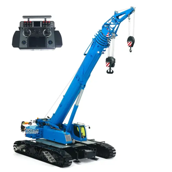 Eyewhale 1/14 Metal Remote Control Hydraulic Telescopic Crawler Crane Truck RC Hoist Model Brushless ESC Frsky Radio 5D Joystick