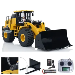 1/14 Scale Metal 470 Hydraulic RC Heavy-duty Loader Radio Control Construction Vehicle Smoke Sound Light Painted Assembled Wheel Loader Model
