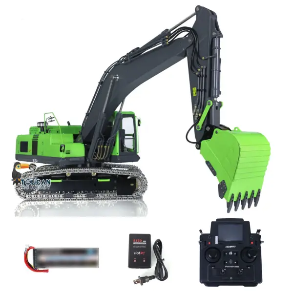 LESU 1/14 PC360 RC Hydraulic Excavator Metal Tracks Ripper Pump Grab Bucket fork Bucket Crusher Trailer Digging Tool Rack