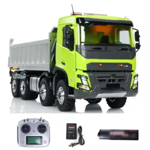 LESU 1/14 RTR RC Hydraulic Dump Truck FMX Cabin 8X8 Metal Chassis Dumper Assembled and Painted Light Sound System FS I6S