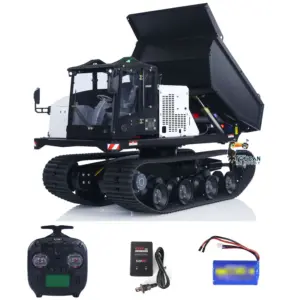 Metal 1/14 RC Hydraulic Crawler Dump Truck T14R Radio Controlled Tracked Tipper RTR Construction Vehicle ST8 Light Sound Battery