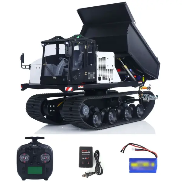 Metal 1/14 RC Hydraulic Crawler Dump Truck T14R Radio Controlled Tracked Tipper RTR Construction Vehicle ST8 Light Sound Battery