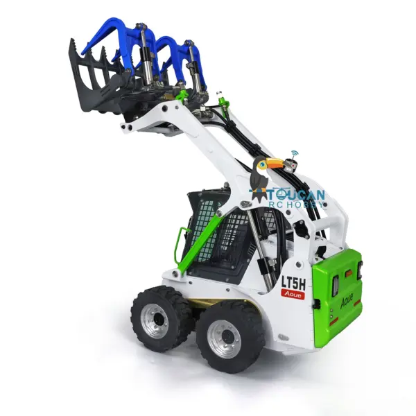 LESU 1/14 Metal Wheeled Skid-Steer Hydraulic RC Loader Aoue LT5H I6S RTR Painted Ripper Scarifier Gripper Sieve Bucket Trailer