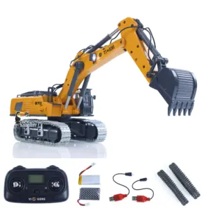 1/50 RC Excavator K970 Engineering Vehicle Remote Control Electric Lifting Digger Metal Bucket Tracks Light Sound RTR Battery