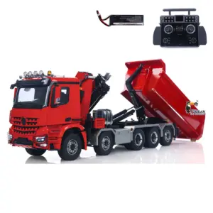 1/14 10x10 RC Hydraulic Crane Dump Truck Radio Control Full Dumper Lorry with U-shaped Short High Standard Bucket Timber Flatbed