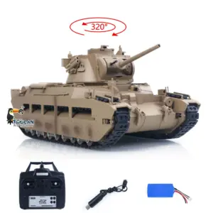 Tongde 1/16 Remote Control Military Tank Matilda III IV Turret Rotation 320 Degree IR Lights Sounds RC Electric Model Smoke Unit