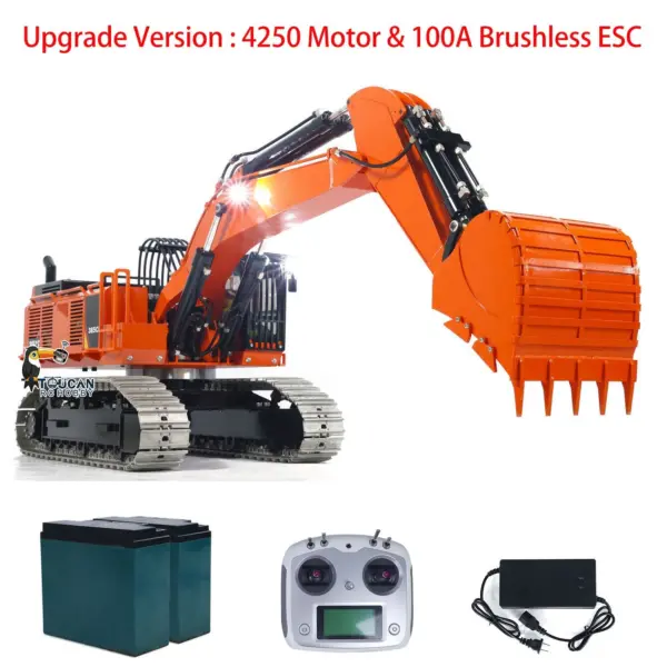 385CF 1/8 Hydraulic RC Excavator Metal Giant Remote Control Construction Vehicle Ready to Run Painted Assembled ESC Servo Motor