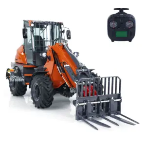 AT1050 LESU 1/14 4X4 Hydraulic RC Fork Truck Telescopic Arm Radio Control Loader Painted Assembled ST8 Radio System Vehicle Model