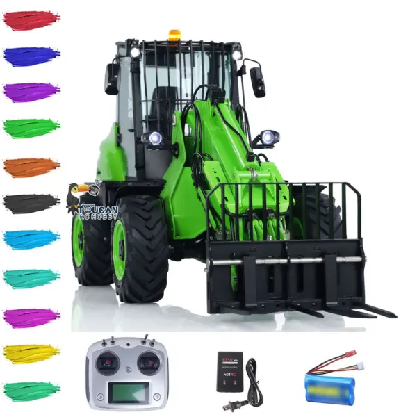 LESU AT1050 1/14 RC Hydraulic Telescopic Arm Loader Fork 4X4 Finished Truck Car Forklift Truck Emulated Car Hobby Models