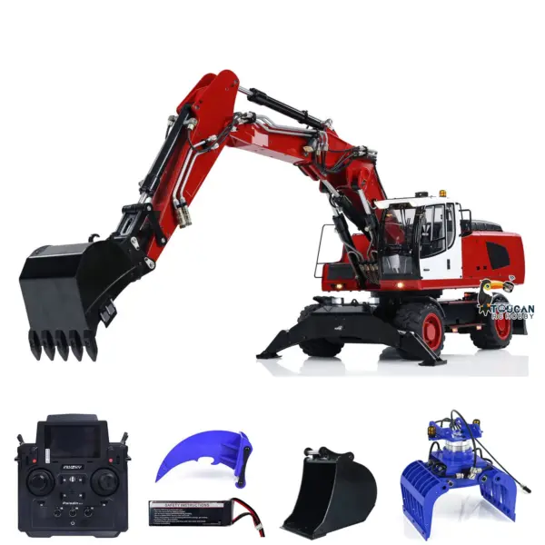 Metal 1/14 RC Hydraulic Excavator R946 PL18EV Remote Control Wheeled Diggers Motor Servo Esc Lights Battery Assembled Painted