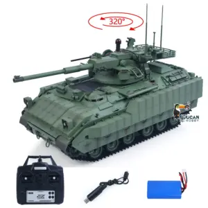 Tongde 1/16 Remote Control Tank Model M2128 Bradley Infrared System 320 Degree Rotation Turret Light Sounds Battery Ready to Run