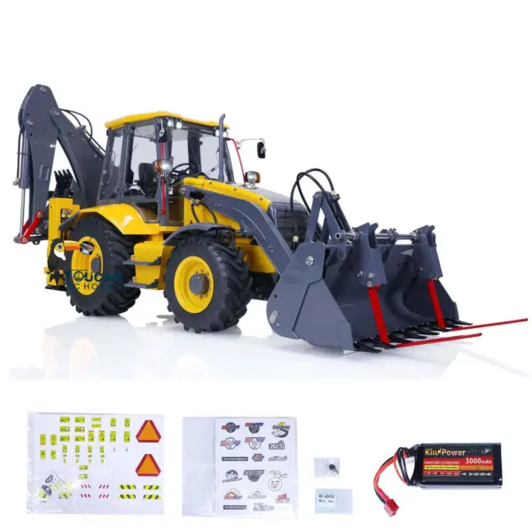 1/14 LESU RC Backhoe BL71 Loader Painted Metal Hydraulic 2 in 1 Electric Excavator W/ Light Sound System Receiver Motor Servo ESC