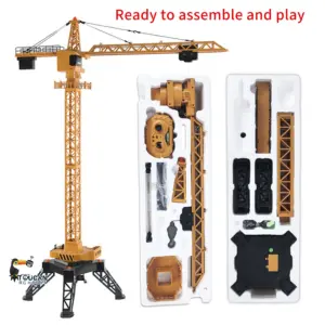 HUINA Toys Radio Lifting Tower Crane Model 1/14 Ready-To-Go 12CH 585 Gift 2.4G Remote Controller Battery Movable Crane Body Rotary