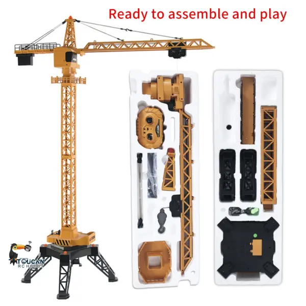 HUINA Toys Radio Lifting Tower Crane Model 1/14 Ready-To-Go 12CH 585 Gift 2.4G Remote Controller Battery Movable Crane Body Rotary