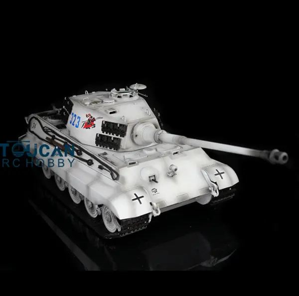 1/16 Henglong 7.0 Radio Control Tank 3888A Plastic King Tiger German RC Tank w/ 360Degrees Rotating Turret Steel Gearbox Barrel Recoil