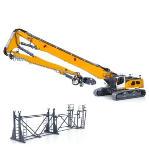 Heavy Machine 1/14 RC Full Hydraulic Demolition Excavator LESU Aoue LR960 Finished Digger Model PNP Pump 13CH Valve Demolition Arm