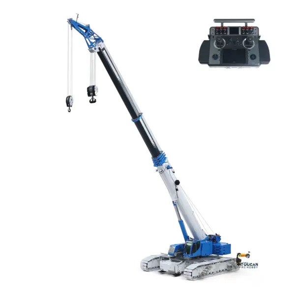 Eyewhale 1/14 Metal Remote Control Hydraulic Telescopic Crawler Crane Truck RC Hoist Model Brushless ESC Frsky Radio 5D Joystick
