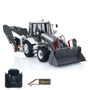 LESU 1/14 Scale RC Hydraulic Backhoe Loader AOUE BL71 Radio Controlled Construction Vehicle Loader Excavator 2 in 1 Model PL18EVLite Painted Assembled Multi functional loader