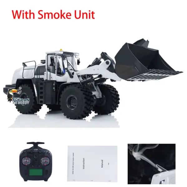 XDRC Metal 1/14 RC Hydraulic Equipment Loader 580 Remote Controlled Engineering Vehicle DIY Model Smoke Sound Light