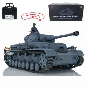 2.4G Henglong 1/16 Scale RC Tank 3859 Plastic German Panzer IV F2 RTR 7.0 Tank w/ Smoking Gearbox BB Shooting Road Wheels Tracks